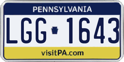 PA license plate LGG1643