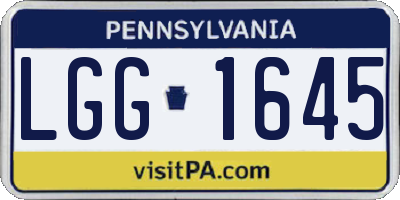 PA license plate LGG1645