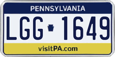 PA license plate LGG1649