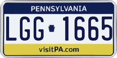 PA license plate LGG1665