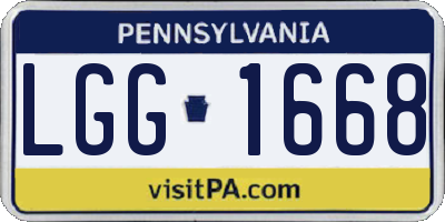 PA license plate LGG1668