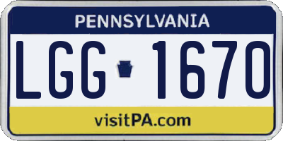 PA license plate LGG1670