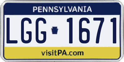 PA license plate LGG1671