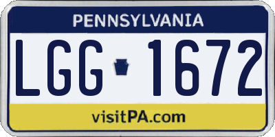 PA license plate LGG1672