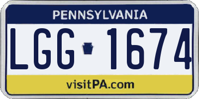 PA license plate LGG1674