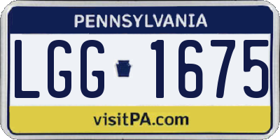 PA license plate LGG1675