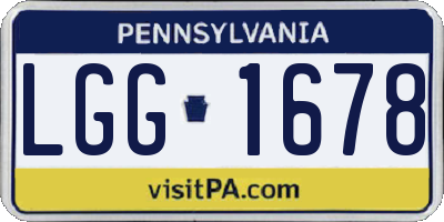 PA license plate LGG1678