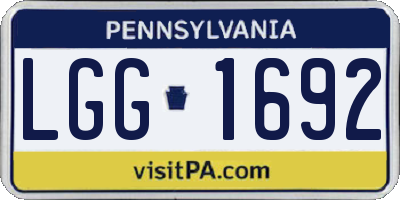 PA license plate LGG1692
