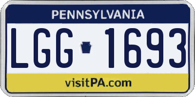 PA license plate LGG1693
