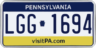 PA license plate LGG1694
