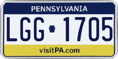 PA license plate LGG1705