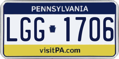 PA license plate LGG1706