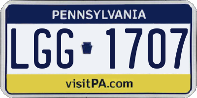 PA license plate LGG1707