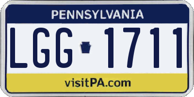 PA license plate LGG1711