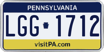 PA license plate LGG1712