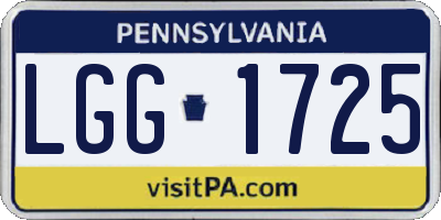 PA license plate LGG1725