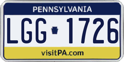 PA license plate LGG1726
