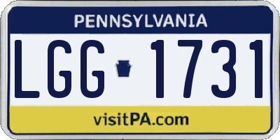 PA license plate LGG1731