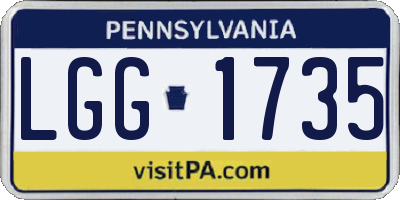 PA license plate LGG1735
