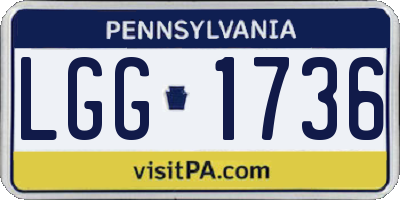 PA license plate LGG1736