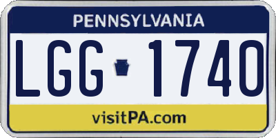 PA license plate LGG1740