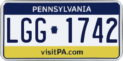 PA license plate LGG1742
