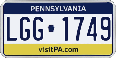 PA license plate LGG1749