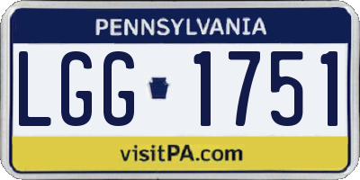 PA license plate LGG1751