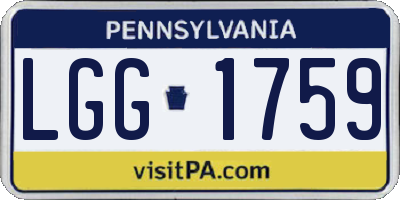 PA license plate LGG1759