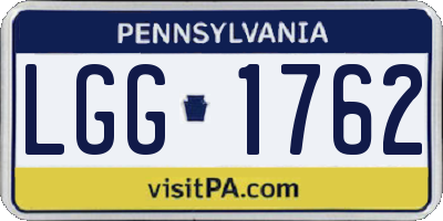 PA license plate LGG1762