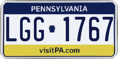 PA license plate LGG1767