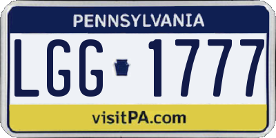 PA license plate LGG1777