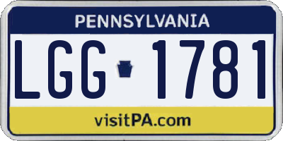 PA license plate LGG1781