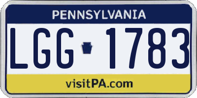 PA license plate LGG1783