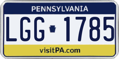 PA license plate LGG1785
