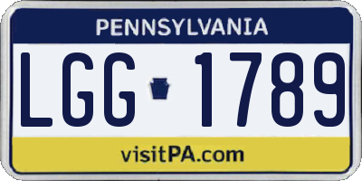 PA license plate LGG1789