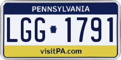 PA license plate LGG1791