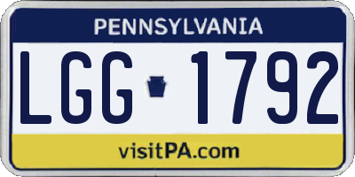 PA license plate LGG1792