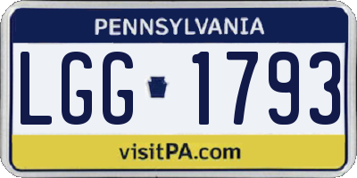 PA license plate LGG1793