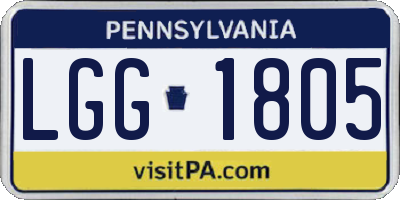 PA license plate LGG1805