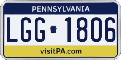 PA license plate LGG1806
