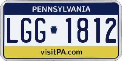 PA license plate LGG1812