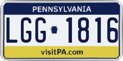 PA license plate LGG1816