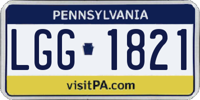 PA license plate LGG1821