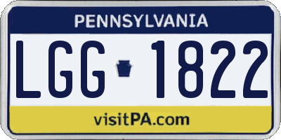 PA license plate LGG1822