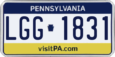 PA license plate LGG1831