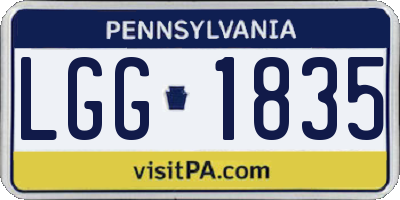 PA license plate LGG1835