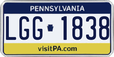 PA license plate LGG1838