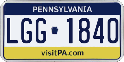 PA license plate LGG1840