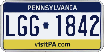 PA license plate LGG1842